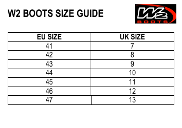 Document preview: Boot Size Chart - W2 Boots