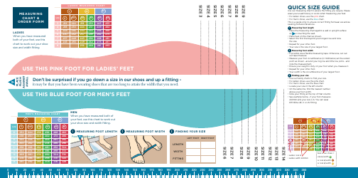 Document preview: Adults Foot Size Measurement Chart