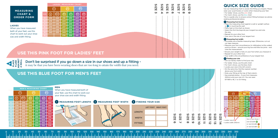 Adults Foot Size Measurement Chart Download Printable PDF | Templateroller