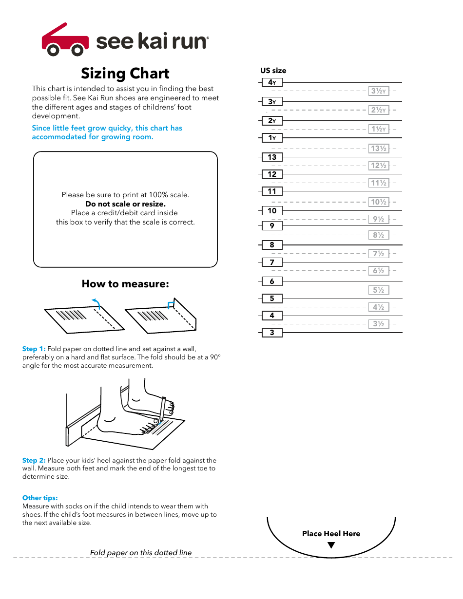 Foot Sizing Chart - See Kai Run, Page 1