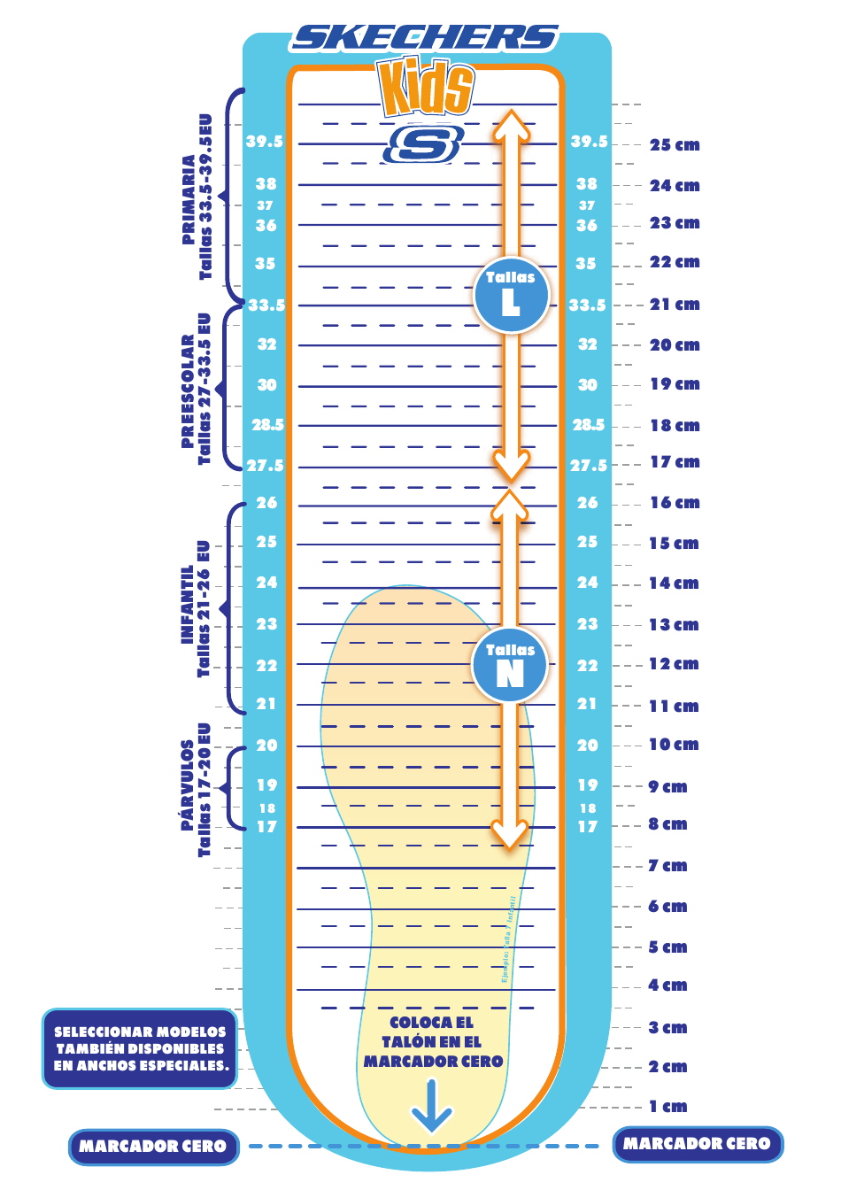 Tallas de 2024 skechers