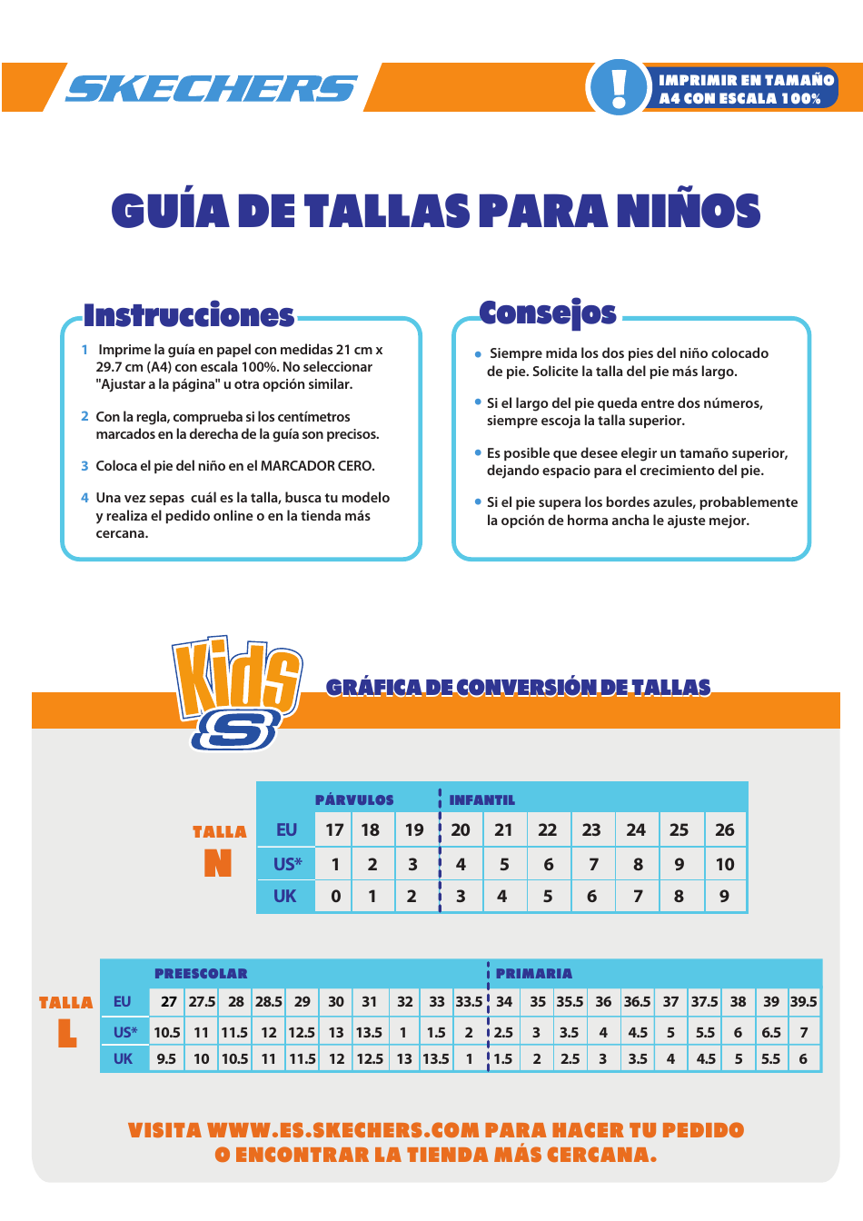 Grafica De Conversion De Tallas - Skechers (Spanish), Page 2