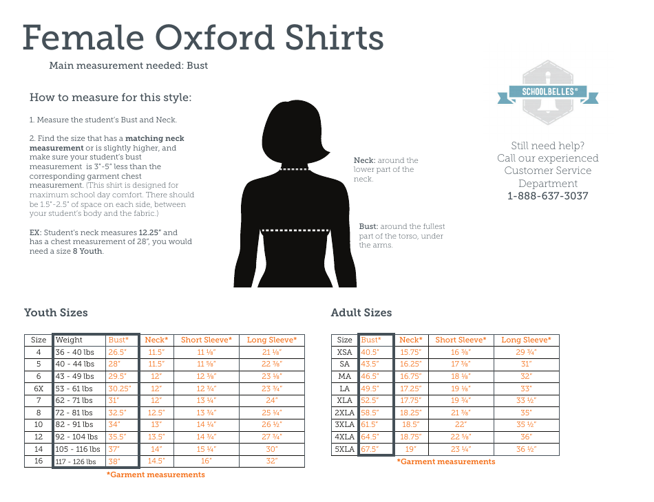 School Uniform Size Chart - Schoolbelles, Page 4