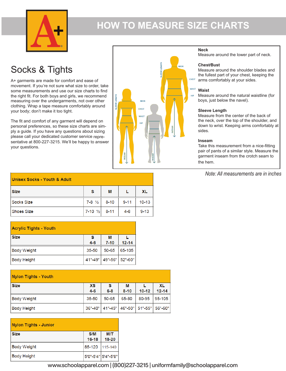 School Uniform Size Chart - Schoolbelles, Page 6