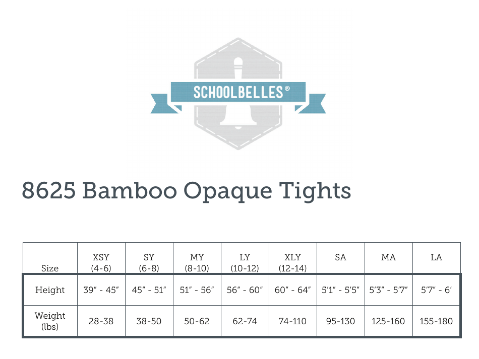 School Uniform Size Chart - Schoolbelles, Page 8
