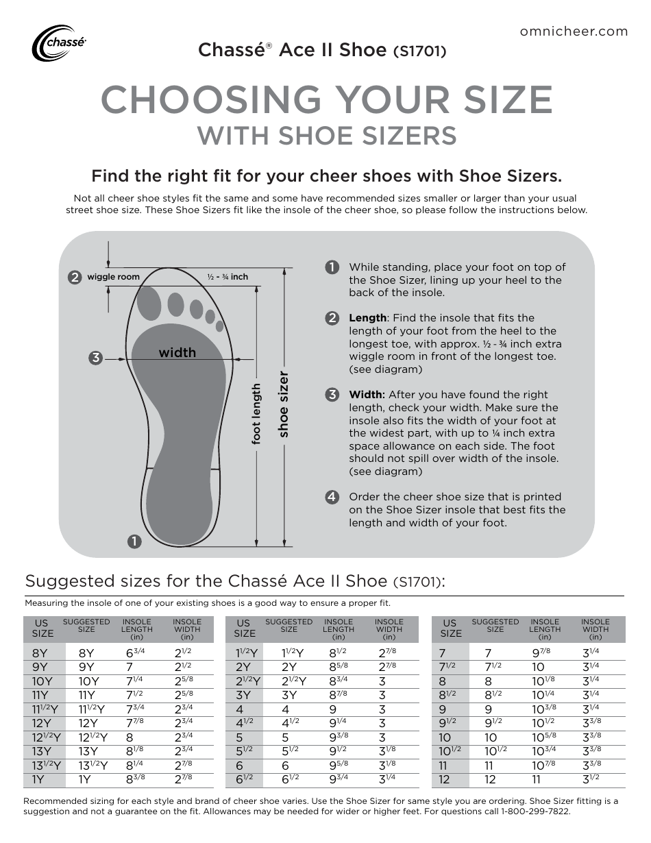 Shoe Size Chart - Chasse, Page 1