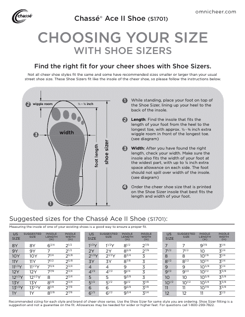 Shoe Size Chart - Chasse Download Printable PDF | Templateroller