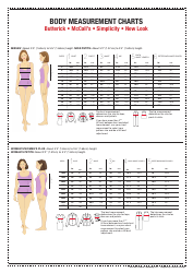 Body Measurement Chart - Women and Children, Page 2