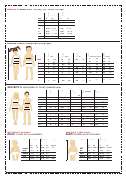 Body Measurement Chart - Women and Children, Page 3
