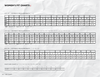 Men and Women&#039;s Fit Charts