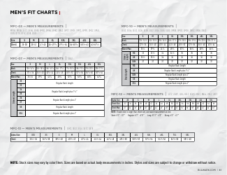 Men and Women&#039;s Fit Charts, Page 2
