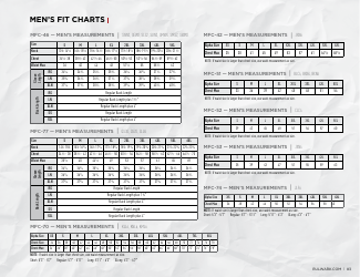 Men and Women&#039;s Fit Charts, Page 4
