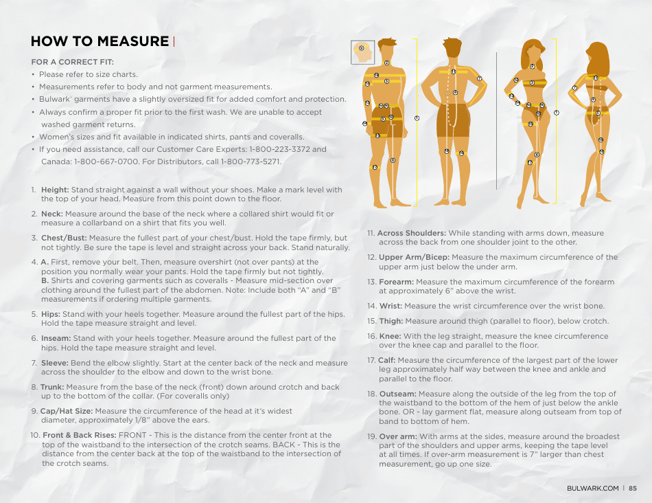 Men and Womens Fit Charts, Page 6