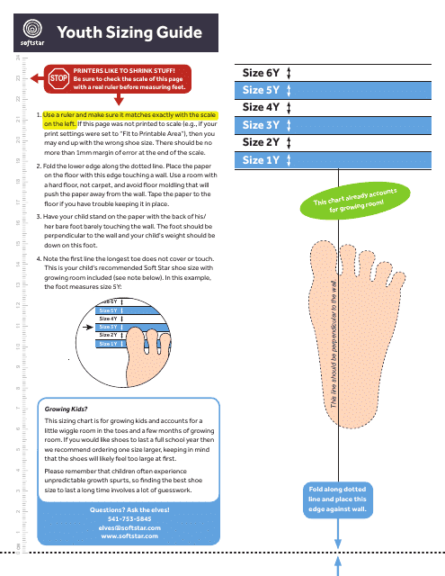 Youth Foot Measuring Chart Download Pdf