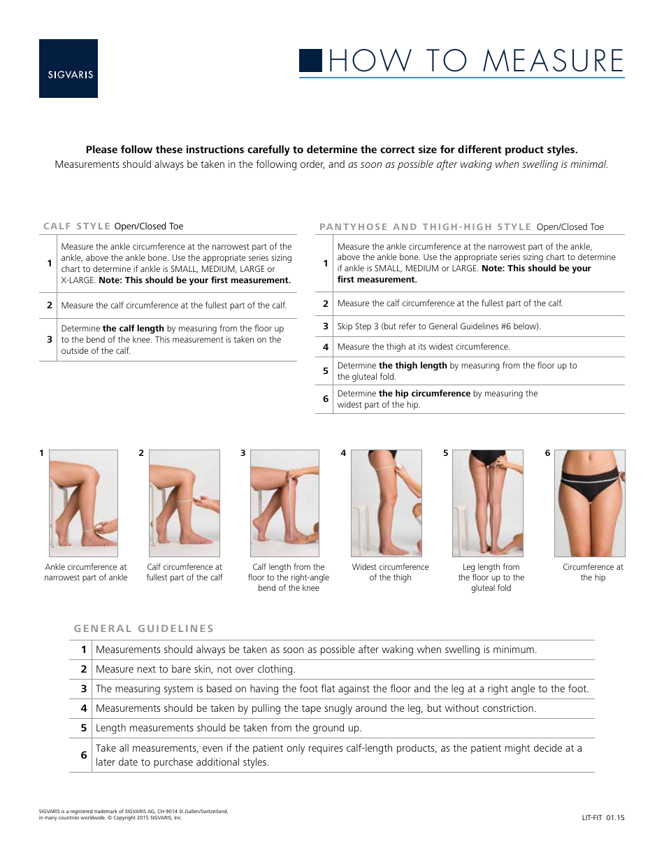 Diabetic Compression Socks Sizing Chart - Sigvaris, Page 2