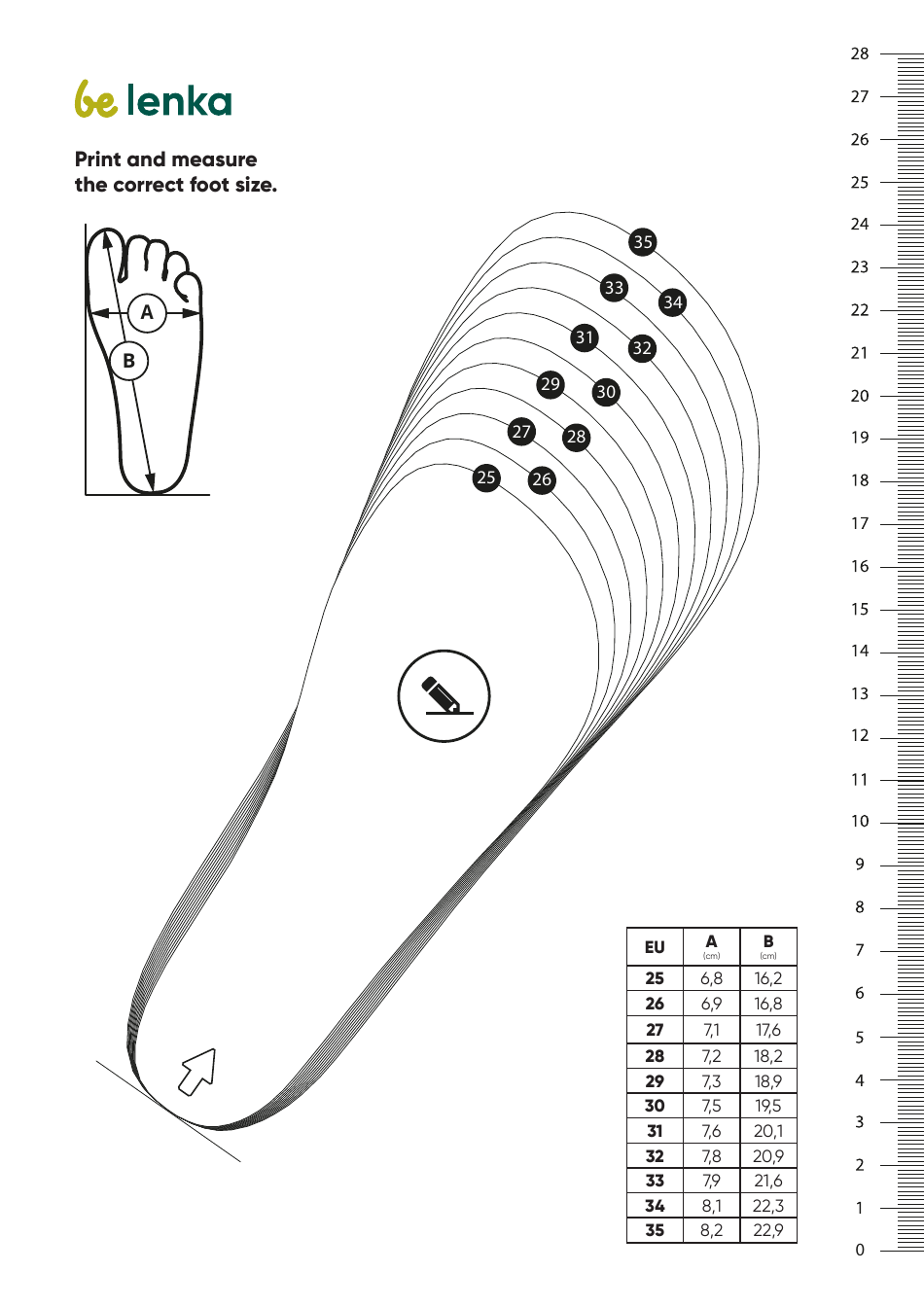 Foot Measurement Chart Templates, Page 1