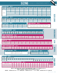 Document preview: Sizing Scale & Conversion Chart