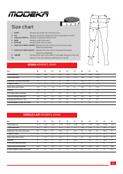 Clothing Size Charts - Modeka, Page 8