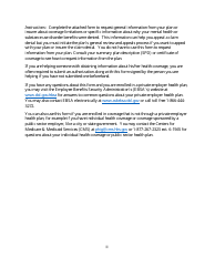 Form to Request Documentation From an Employer-Sponsored Health Plan or an Insurer Concerning Treatment Limitations, Page 2