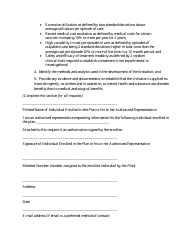 Form to Request Documentation From an Employer-Sponsored Health Plan or an Insurer Concerning Treatment Limitations, Page 5