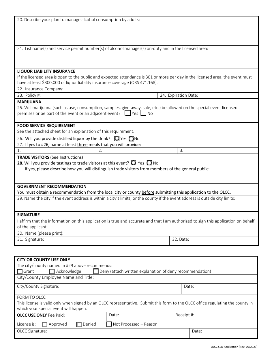 Special Event Distillery (Sed) Application - Oregon, Page 4