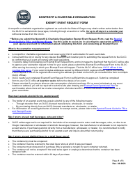 Document preview: Nonprofit & Charitable Organization Exempt Event Request Form - Oregon