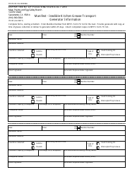Document preview: Form 79-125 Manifest - Inedible Kitchen Grease Transport Generator Information - California