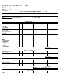 Document preview: Form 79-070 Daily and Monthly Processing Report - California