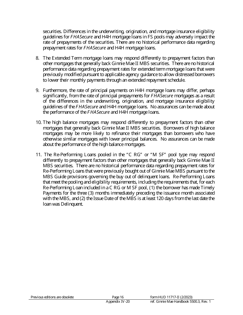 Form HUD11717-II Appendix IV-20 Prospectus Gnma II Single-Family Mortgages, Page 13