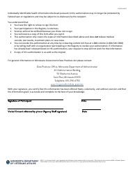 Homeless Veteran Registry Release of Information Form - Minnesota, Page 3
