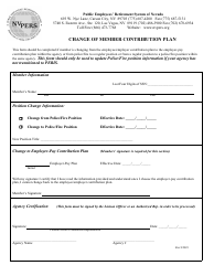 Nevada Change of Member Contribution Plan Download Fillable PDF ...