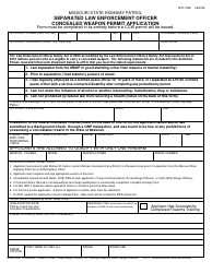 Form SHP-133E Separated Law Enforcement Officer Concealed Weapon Permit Application - Missouri