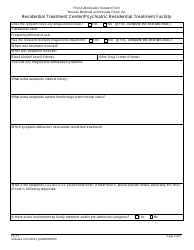 Form FA-15 Prior Authorization Request Form - Residential Treatment Center/Psychiatric Residential Treatment Facility - Nevada, Page 2