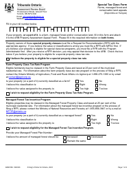 Form ARB010E Special Tax Class Form - Ontario, Canada