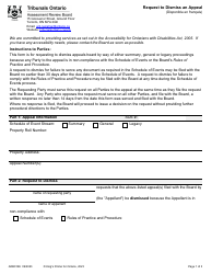 Document preview: Form ARB012E Request to Dismiss an Appeal - Ontario, Canada