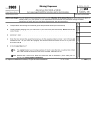 Document preview: IRS Form 3903 Moving Expenses