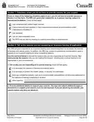 Application for an in-Person Hearing - Canada, Page 2