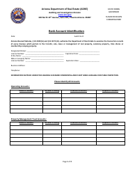 Document preview: Form AUD-100A Bank Account Identification - Arizona