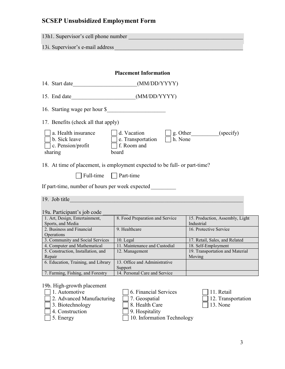 Form ETA-9122 Scsep Unsubsidized Employment Form - Minnesota, Page 3