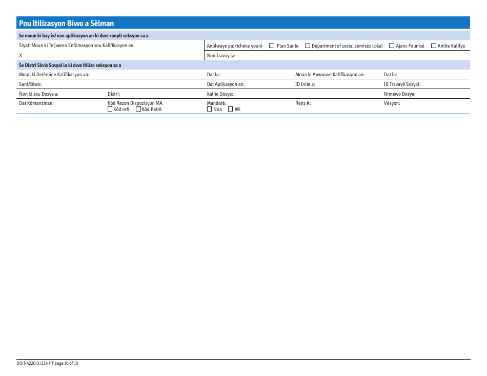 Form DOH-4220 Medicaid Application for Non-magi Eligibility Group - New York (Haitian Creole), Page 18