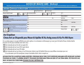 Form DOH-4220 Medicaid Application for Non-magi Eligibility Group - New York (Haitian Creole), Page 9