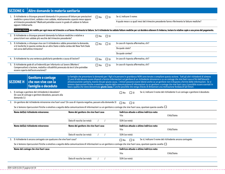 Form DOH-4220 Medicaid Application for Non-magi Eligibility Group - New York (Italian), Page 14