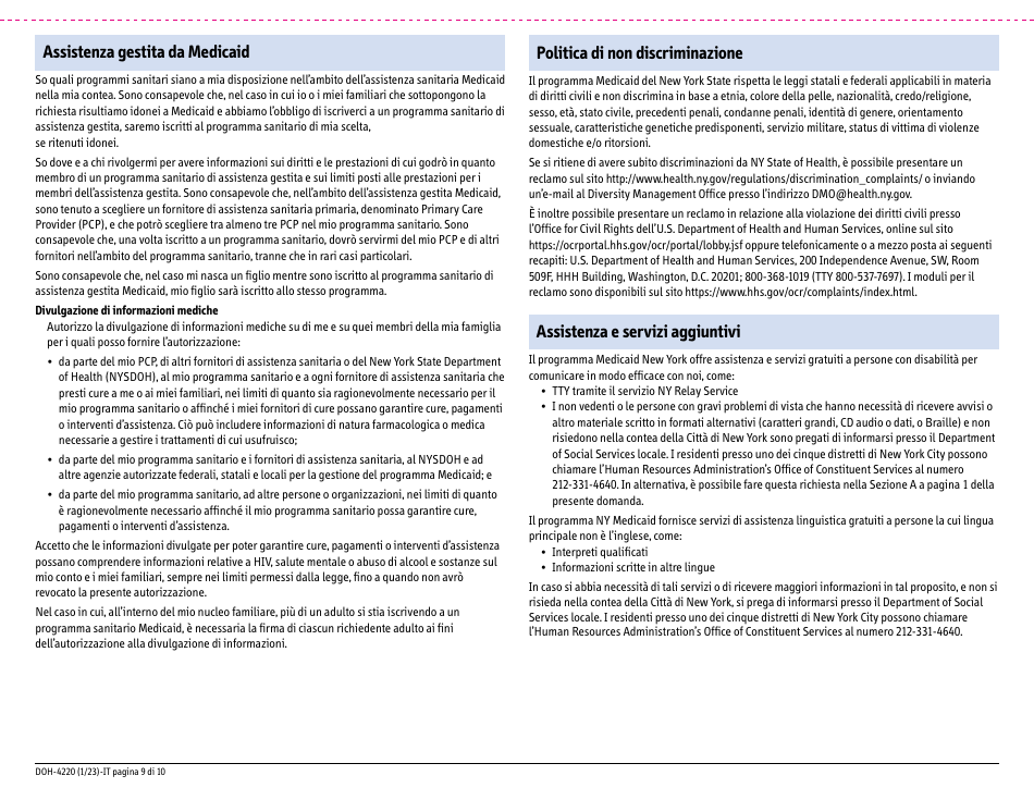 Form DOH-4220 Medicaid Application for Non-magi Eligibility Group - New York (Italian), Page 17