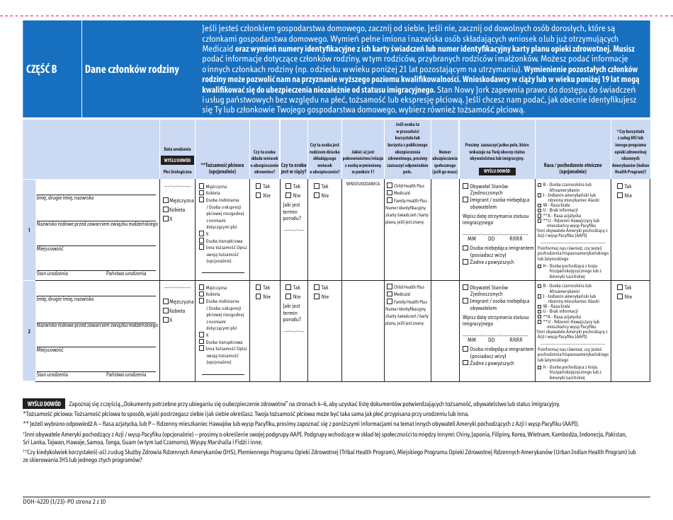 Form DOH-4220 Medicaid Application for Non-magi Eligibility Group - New York (Polish), Page 10