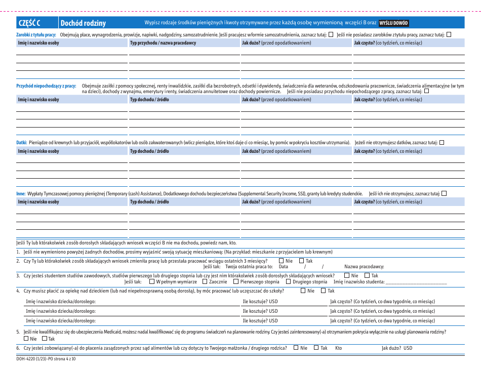 Form DOH-4220 Medicaid Application for Non-magi Eligibility Group - New York (Polish), Page 12