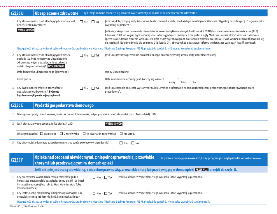Form DOH-4220 Medicaid Application for Non-magi Eligibility Group - New York (Polish), Page 13