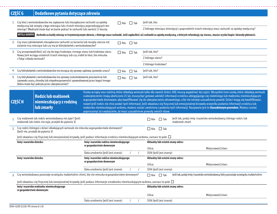 Form DOH-4220 Medicaid Application for Non-magi Eligibility Group - New York (Polish), Page 14