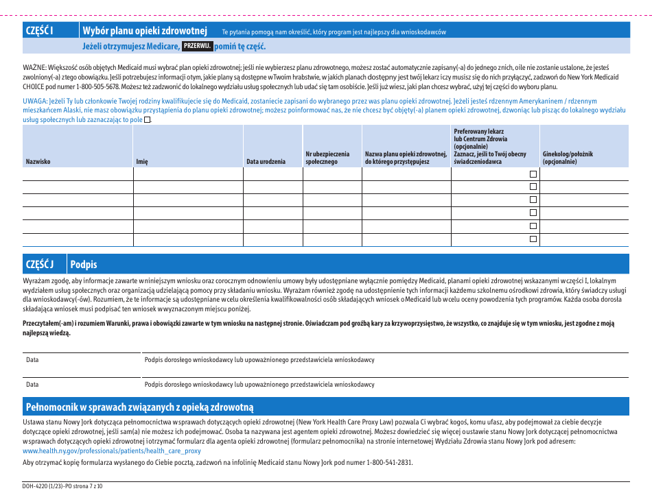 Form DOH-4220 Medicaid Application for Non-magi Eligibility Group - New York (Polish), Page 15