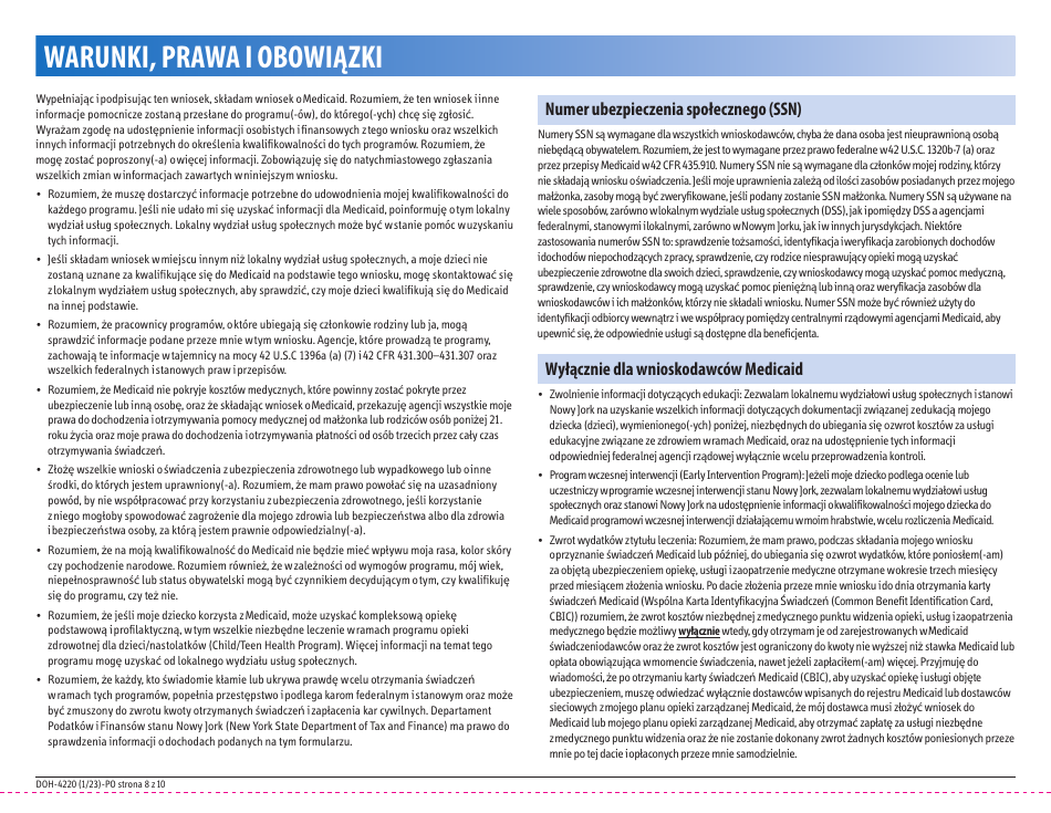 Form DOH-4220 Medicaid Application for Non-magi Eligibility Group - New York (Polish), Page 16