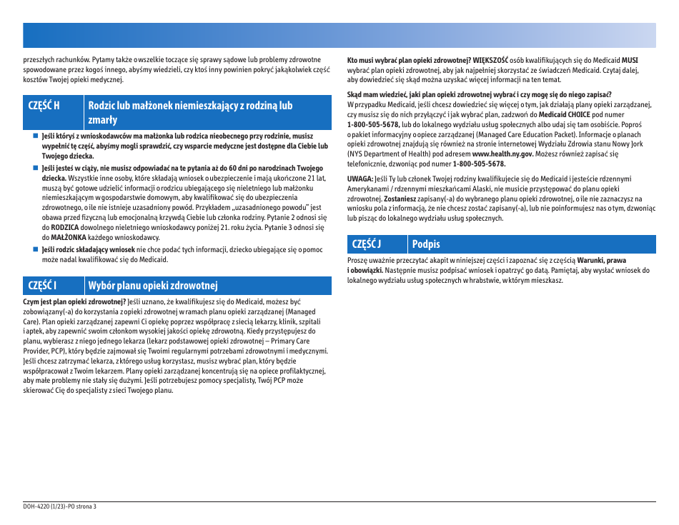 Form DOH-4220 Medicaid Application for Non-magi Eligibility Group - New York (Polish), Page 5